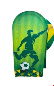 Capa oval painel verde tecido Jogador com bola  2mA x 90cmL