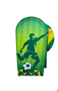 Capa oval painel verde tecido Jogador com bola  2mA x 90cmL