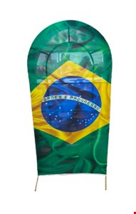 Capa oval painel Bandeira Brasil Copa Futebol 2mA x 90cmL