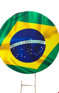 Painel redondo Brasil bandeira Copa Futebol 1,50mD