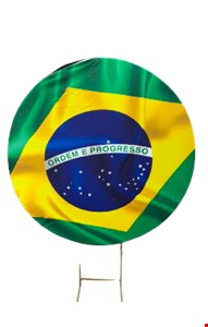 Painel redondo Brasil bandeira Copa Futebol 1,50mD