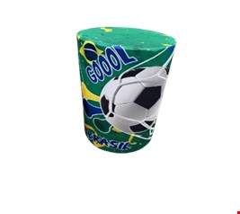 Capa Cilindro tecido verde Bola na rede Futebol Copa 60cmA 45cmD