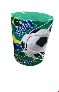 Capa Cilindro tecido verde Bola na rede Futebol Copa 60cmA 45cmD