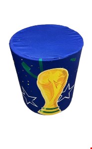 Capa Cilindro tecido azul Taça Copa Futebol 45cmA 40cmD