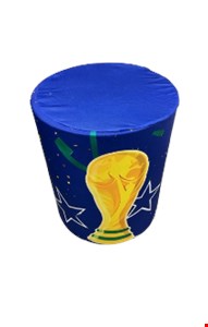 Capa Cilindro tecido azul Taça Copa Futebol 45cmA 40cmD