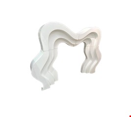 Painel Portal Orgânico 3D Largo MDF Branco 2,10mA X 1,78mL