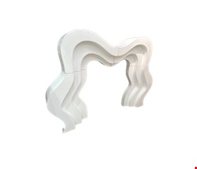 Painel Portal Orgânico 3D Largo MDF Branco 2,10mA X 1,78mL Painel Portal Orgânico 3D Largo MDF Branco 2,10mA X 1,78mL