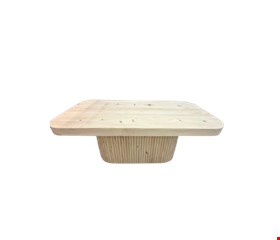 Mesa Retangular Pinus Clara tampo arredondado base ripada 2,04cmL X 84cmA X 97cmP Mesa Retangular Pinus Clara tampo arredondado base ripada 2,04cmL X 84cmA X 97cmP