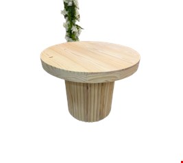 Mesa redonda Pinus Clara base ripada 80cmA x 1,04cmD