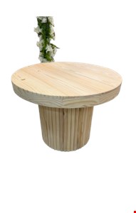 Mesa redonda Pinus Clara base ripada 80cmA x 1,04cmD