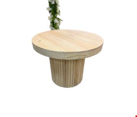 Mesa redonda Pinus Clara base ripada 80cmA x 1,04cmD Mesa redonda Pinus Clara base ripada 80cmA x 1,04cmD