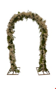 Portal Arco Flores Brancas e Verdes 2,10mA x 1,20mL