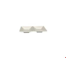 Linha Buffet - Molheira branca retangular 2 partes 15cmL
