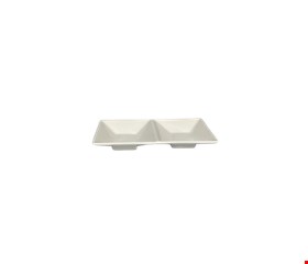 Linha Buffet - Molheira branca retangular 2 partes 15cmL Linha Buffet - Molheira branca retangular 2 partes 15cmL