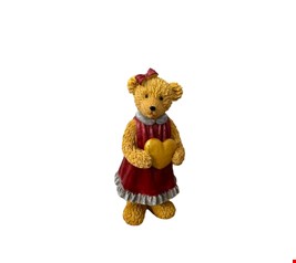 Ursa Coração Vestido Vermelho 21cmA
