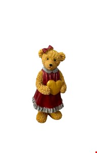 Ursa Coração Vestido Vermelho 21cmA