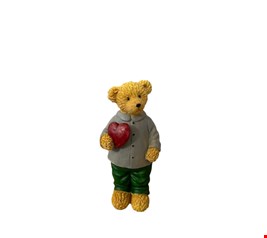Urso de Resina Coração Vermelho 21cmA