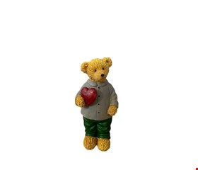 Urso de Resina Coração Vermelho 21cmA
