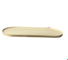 Bandeja Oval Metal Bege-  30cmL