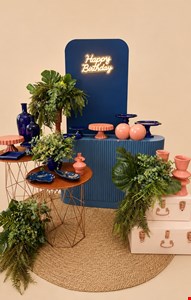 Decoração Adulto - Azul Marinho e Salmão 