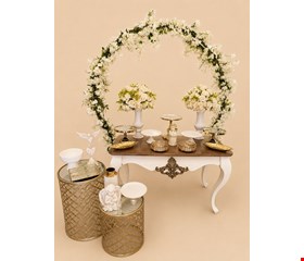 Decoração - Batizado Branco Com Dourado II