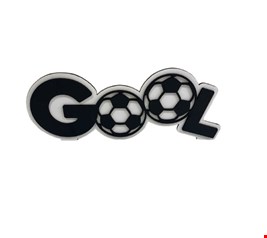 Temático Futebol - Placa Goool com Bola mdf Preto Com Branco M