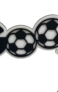 Temático Futebol - Placa Goool com Bola mdf Preto Com Branco M