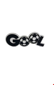 Temático Futebol - Placa Goool com Bola mdf Preto Com Branco M