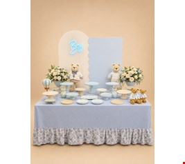 Decoração- Chá de Bebê Azul com Branco II
