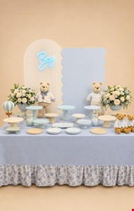 Decoração- Chá de Bebê Azul com Branco II