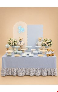 Decoração- Chá de Bebê Azul com Branco II