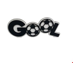 Temático Futebol - Placa Goool com Bola mdf Preto Com Branco M