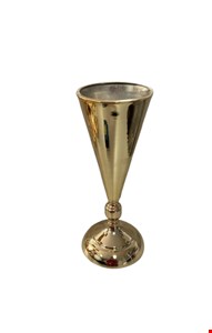 Vaso Cone Dourado 31cmA 11cmD Vaso Cone Dourado 31cmA 11cmD