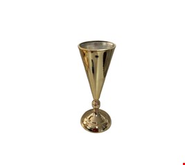 Vaso Cone Dourado 31cmA 11cmD Vaso Cone Dourado 31cmA 11cmD