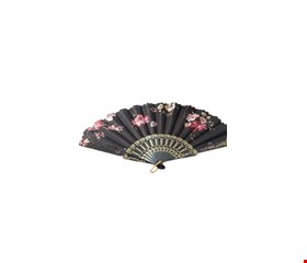 Leque Preto com Flores P