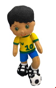 Temático Futebol - Menino Cabelo Preto com Bola no Pé Feltro