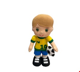 Temático Futebol - Menino Cabelo Loiro com Bola na Mão Feltro
