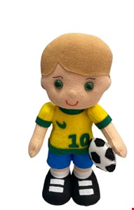 Temático Futebol - Menino Cabelo Loiro com Bola na Mão Feltro