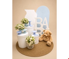 Decoração- Chá de Bebê Azul com Branco III
