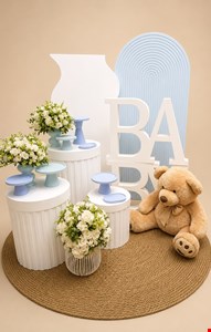 Decoração- Chá de Bebê Azul com Branco III