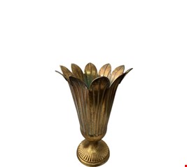 Vaso Envelhecido Flor Dourado 46cmA 34cmL Vaso Envelhecido Flor Dourado 46cmA 34cmL