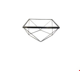 Bandeja Retangular Diamante Prata Vidro GG 25cmD 13cmA Bandeja Retangular Diamante Prata Vidro GG 25cmD 13cmA