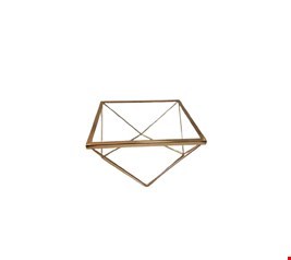 Bandeja Quadrada Diamante Dourada Vidro GG 25cmD 13cmA Bandeja Quadrada Diamante Dourada Vidro GG 25cmD 13cmA