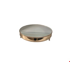 Boleira Espelhada Dourada com Bolinha 46cmD 10cmA