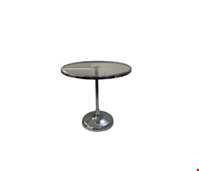 Suporte de Doces Redondo Alto Prata com Vidro G 29cmA 30cmD (Novo)