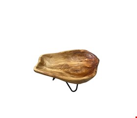 Suporte Madeira Orgânica com Pé de Ferro Triangular 26cmC 11cmA