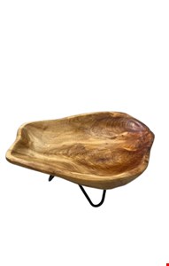 Suporte Madeira Orgânica com Pé de Ferro Triangular 26cmC 11cmA