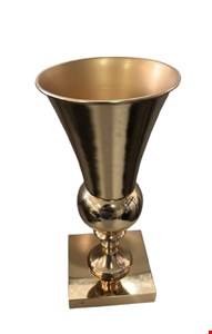 Vaso Taça Redondo Balaustre Dourado 33cmA