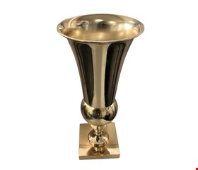 Vaso Taça Redondo Balaustre Dourado 45 cmA 19cmD