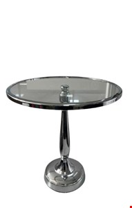 Suporte Gota Prata Metal Com Vidro 31cmA 30cmD